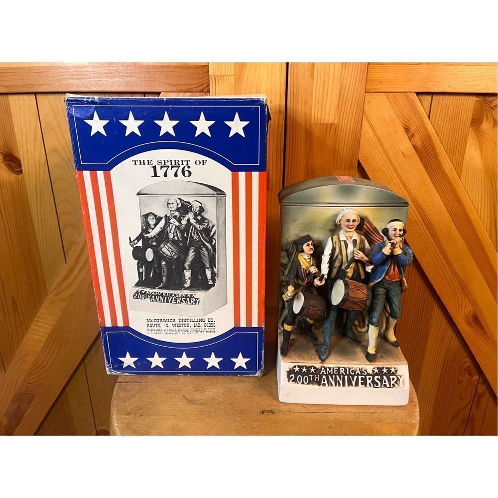 Bourbon Decanter, Spirit of 1776, McCormick, Ceramic, Vintage, Music Box Read